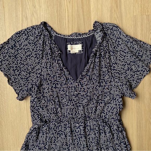 ⭐️Anthropologie Women’s Mini Babydoll Dress with white polka dots 🤍 Size Small - Picture 3 of 10